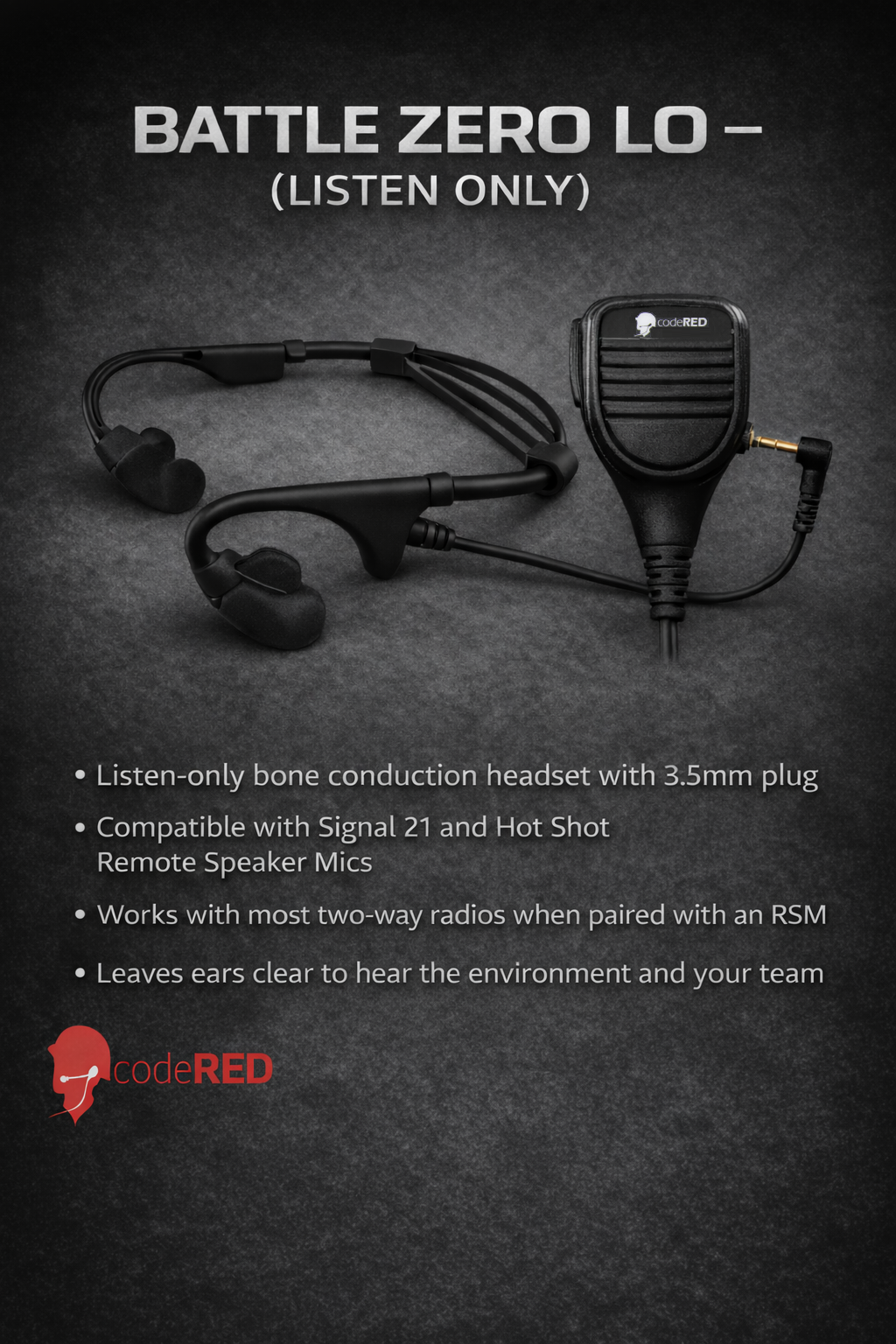 Code Red Headset - Battle Zero-Listen Only